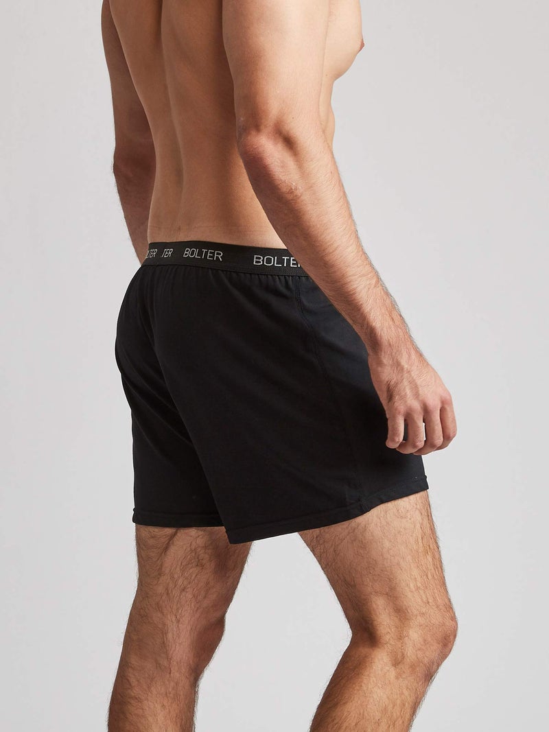 Bolter Menâ€™s 5-Pack Cotton Stretch Boxers Shorts (Large, Black) - Image 4